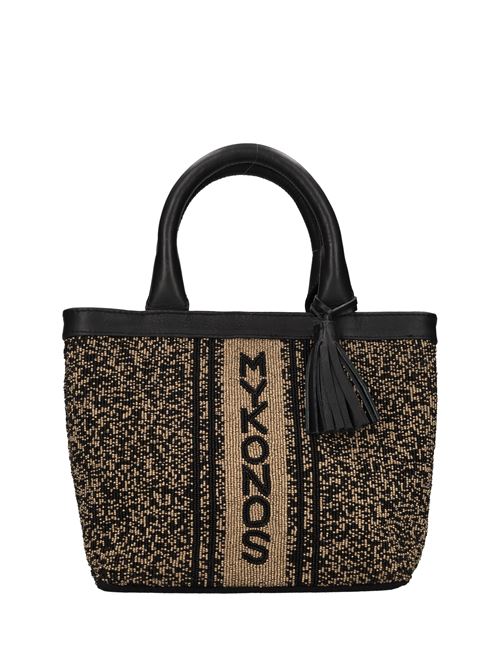 Borsa in pelle e perline DE SIENA | 3004NORO-NERO